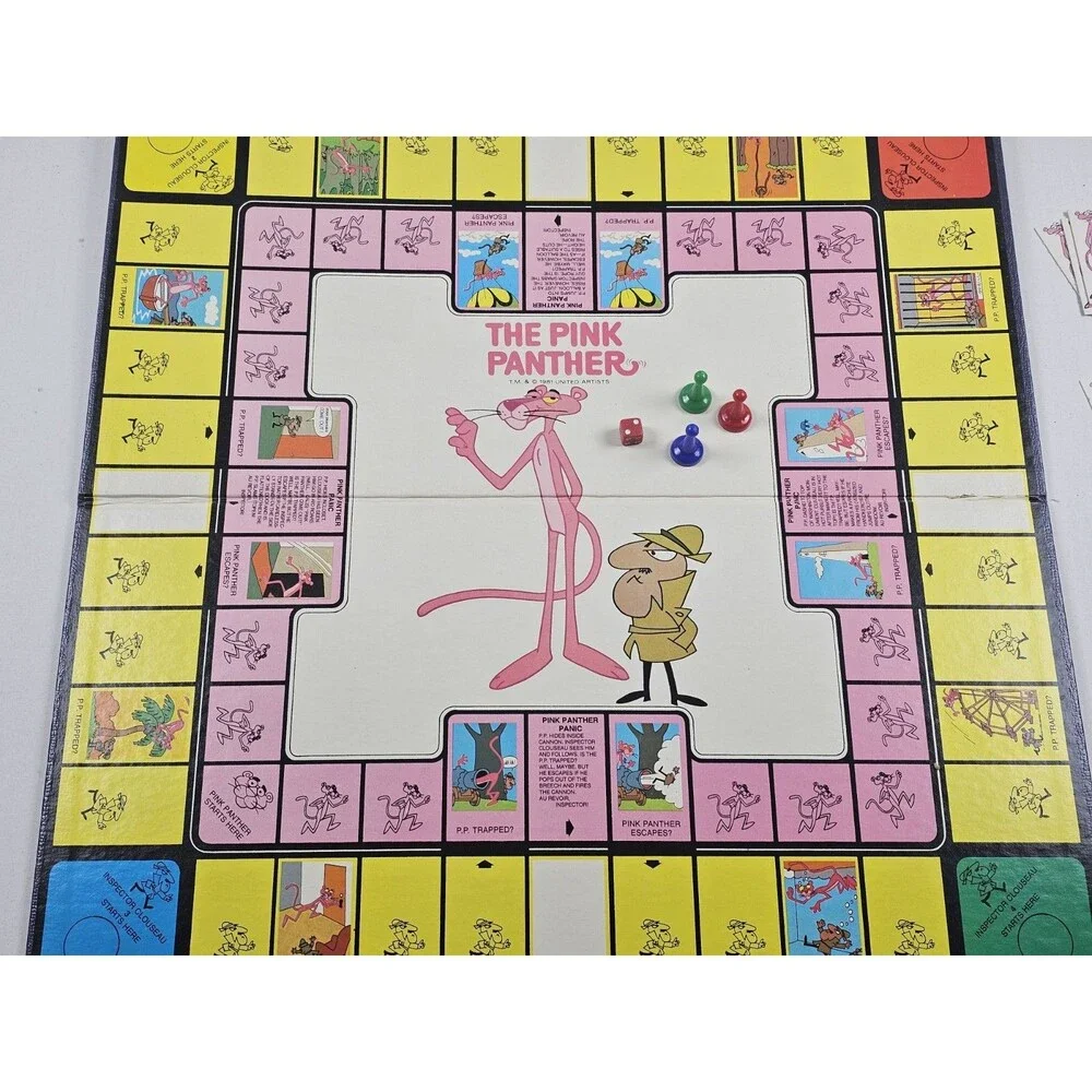 Cadaco The Pink Panther Board Game 1981 Movie & TV Theme (3 Pieces Missing)